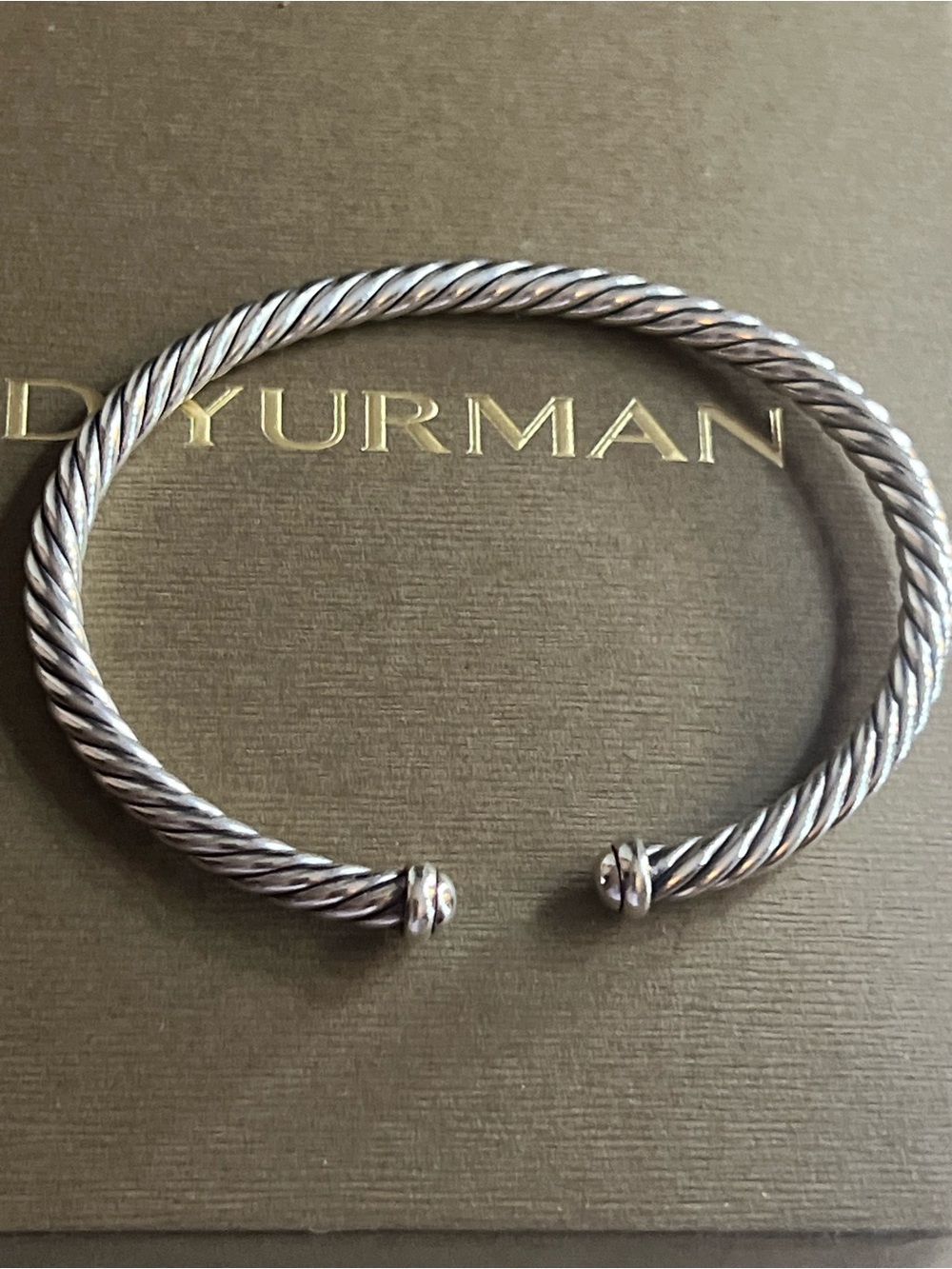 David Yurman Sterling Cable Open Cuff Bracelet - Silver